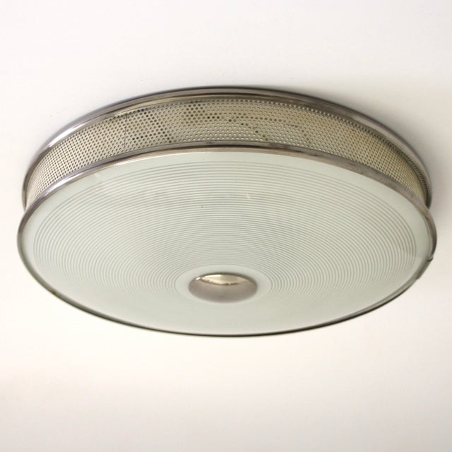 Cream Mid-Century French Ceiling Lamp attributed to Mathieu Matégot, 1950s For Sale - Image 8 of 8