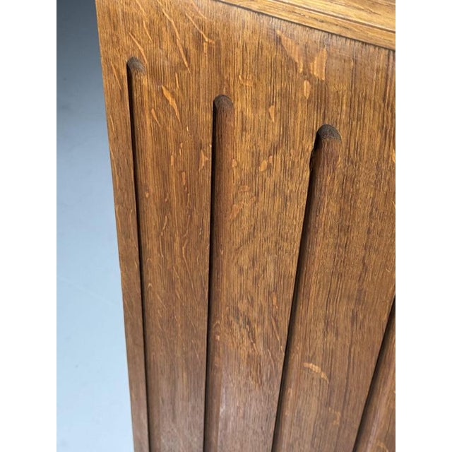 Set of 2 large oak columns. Crafted from solid oak. Presumably made around the 1960s. Suitable for both modern and classic...