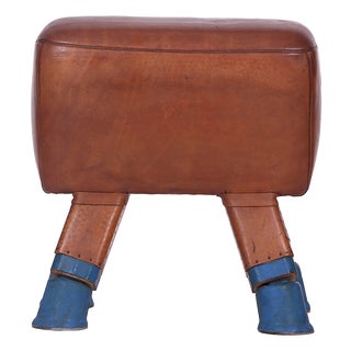 Vintage Leather Gymnastics Pommel Horse Bench, 1930s For Sale