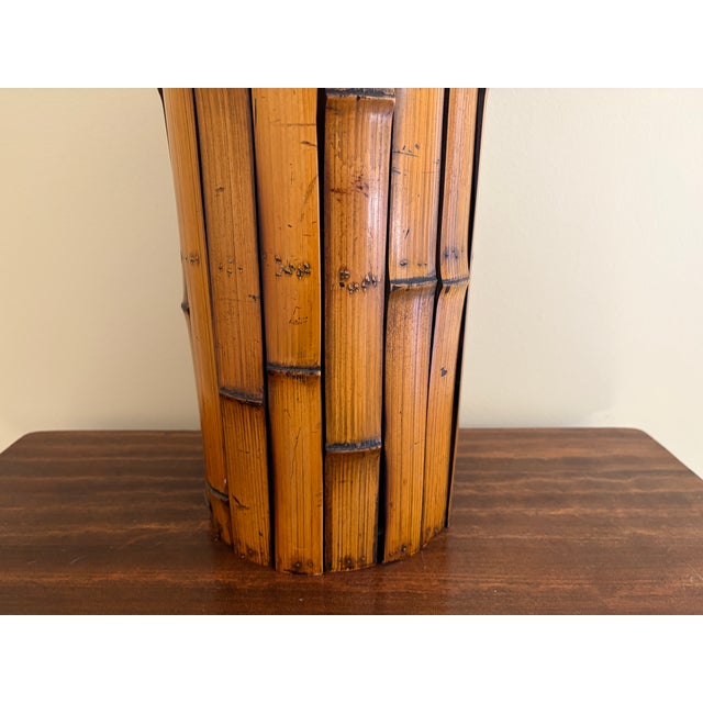 Brown 1970s Bamboo Umbrella Stand in the Palm Beach Tradition For Sale - Image 8 of 12