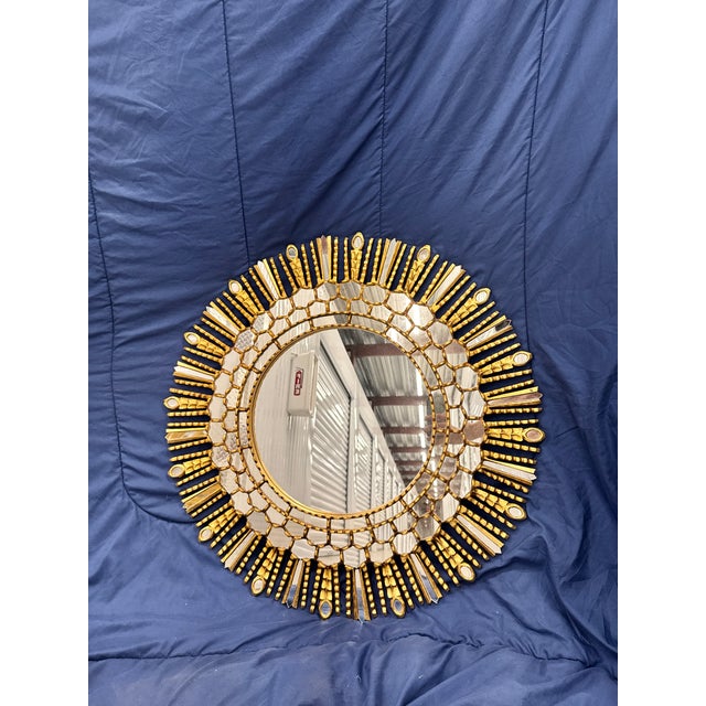 Wood Set of 4, Sunburst Mirrors 28 to 36 Inches For Sale - Image 7 of 11