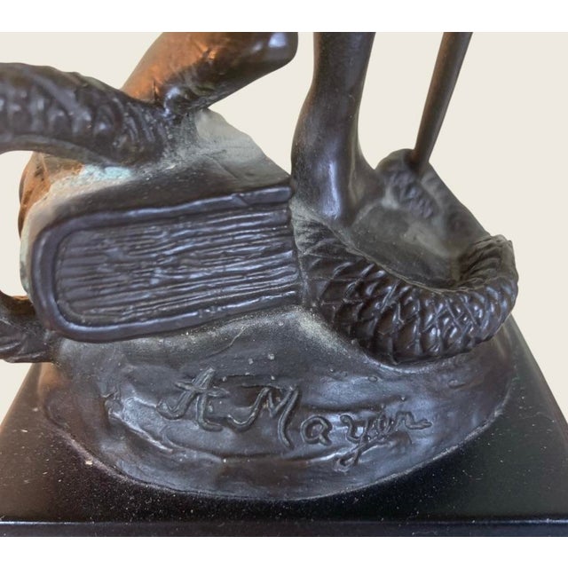 Original Antique 19th C Blind Lady Justice Bronze Signed A. Mayer For Sale - Image 9 of 11