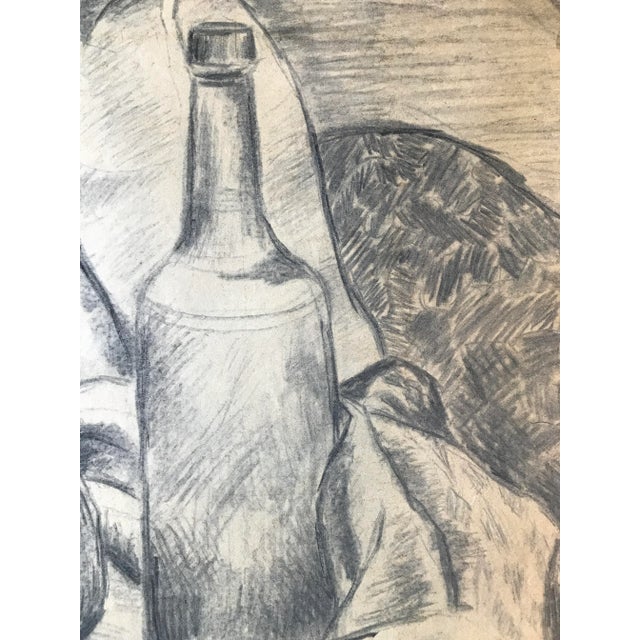 1950s "Two Apple Still Life Study" Charcoal and Pastel on Paper by Frank J. Bette For Sale - Image 5 of 8