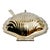 Metal Vintage Silver-Plated Shell Butter Dish & Caviar Server With Spreader and Glass Liner For Sale - Image 7 of 10