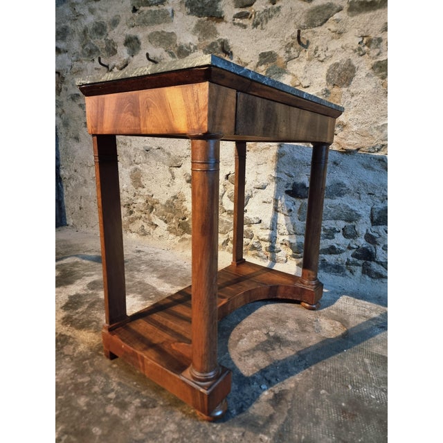 Antique French Console Table with Anthracite Marble Top, 1850 For Sale - Image 13 of 18