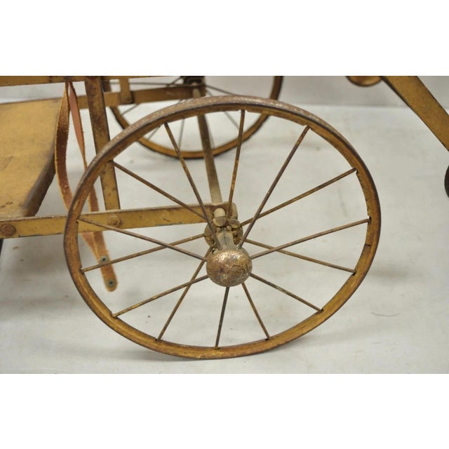 Antique Victorian Wicker & Metal Baby Carriage Pull Behind Stroller Dog Carrier For Sale - Image 11 of 12