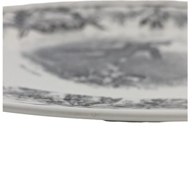 White Mid 20th Century Villeroy & Boch La Chasse Au Marais Dinner Plate Discontinued Toile Hunting For Sale - Image 8 of 10