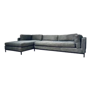 Modern Two Piece Blue-Gray Sectional Sofa