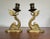 1980s Pair of Vintage Brass Neoclassical Dolphin Candlesticks For Sale - Image 5 of 7