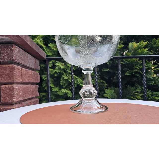 1970s Glass Serving Platter with Medallions Pattern from Ząbkowice Glassworks, 1970s For Sale - Image 5 of 9