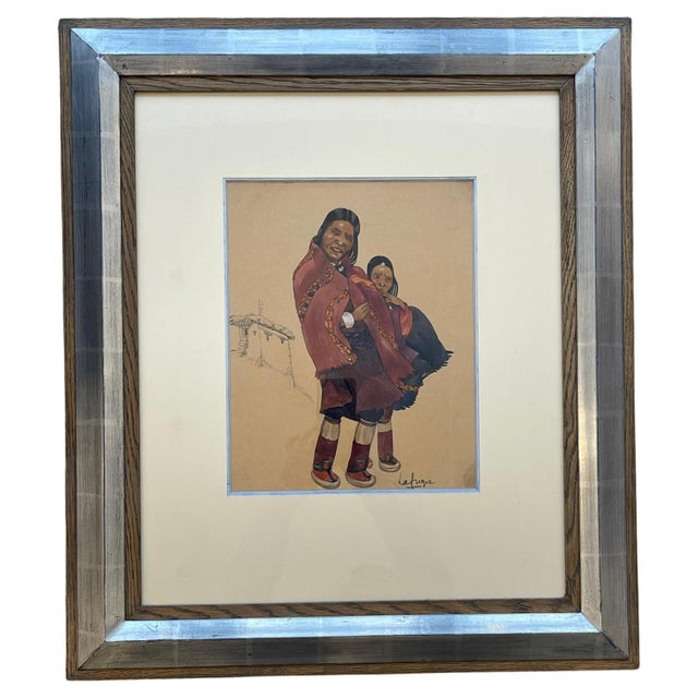Léa Lafugie, Tibetan Woman and Child, 1920s, Gouache For Sale - Image 9 of 9