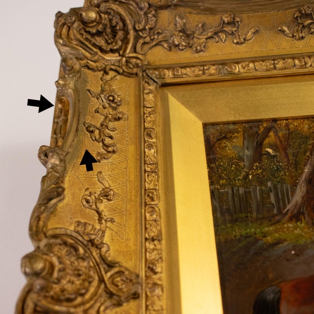 John Frederick Herring Jr. (British, 1815–1907), “Farmyard With Horses, Ducks and Roosters,” Oil on Canvas For Sale - Image 15 of 18