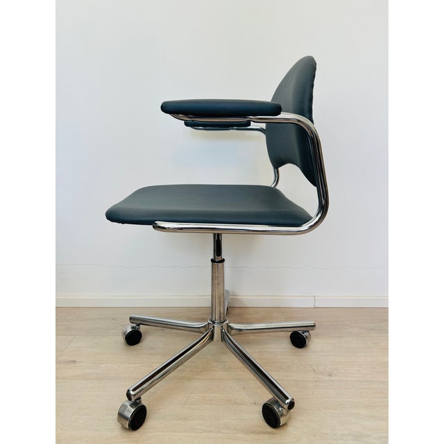 Vintage Sophisticated Blue Desk Chair by Kovona, 1970s For Sale - Image 6 of 11