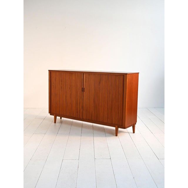 1960s Scandinavian Teak Highboard with Shutters, 1960s For Sale - Image 5 of 11