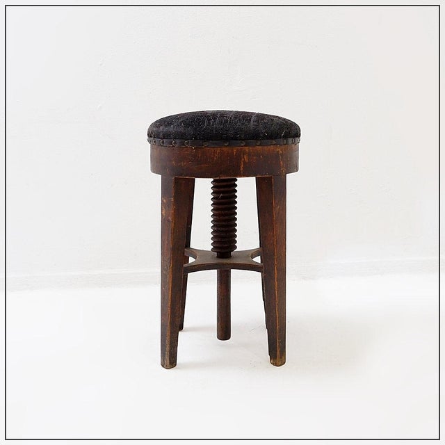 Vintage Art Deco Style Piano Stool, 1930s For Sale - Image 3 of 13