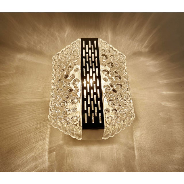 Silver Vintage Bubble Glass and Chrome Sconces, 1970s, Set of 2 For Sale - Image 8 of 18