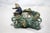 Chinese Antique Majolica Glazed Chinese Mudman and Elephant Planter For Sale - Image 3 of 9