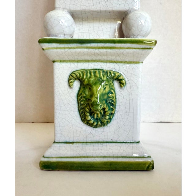 Mid 20th Century Mid 20th C. Italian Majolica Ceramic Hand-Painted Obelisk For Sale - Image 5 of 10