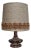 German Beige-Brown Ceramic Table Lamp with Fabric Shade, 1970s For Sale