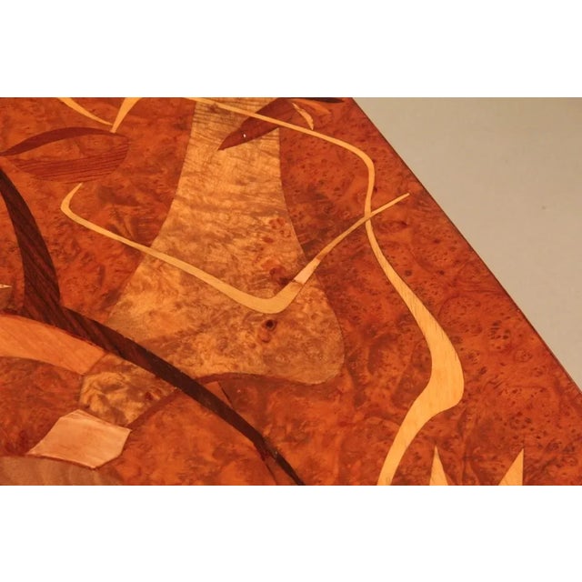 Brown Italian Coffee Table with Wooden Inlays by Luigi Scremin, 1950 For Sale - Image 8 of 18