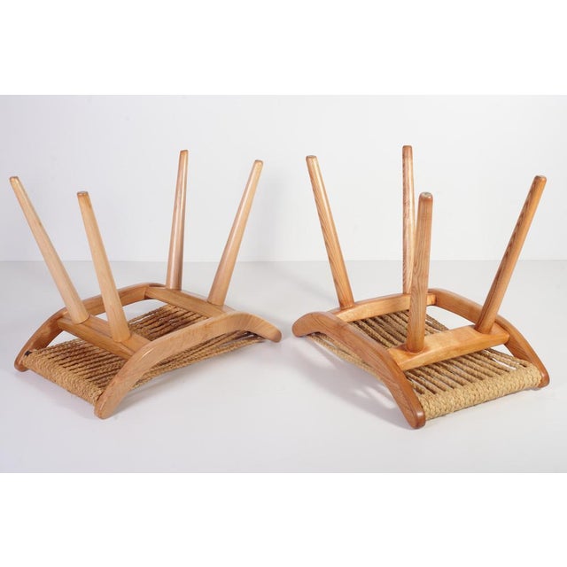 1960s Set of Mid-Century Raffia Stools from Uluv, 1960s For Sale - Image 5 of 14