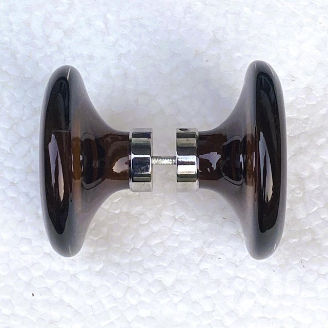 1970s Murano Sommerso Glass Push and Pull Door Handles with Chrome, 1970, Set of 2 For Sale - Image 5 of 11