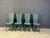 Vintage Green Leather Dining Chairs, 1980s, Set of 4, in Very Good conditions. Designed 1980 to 1989