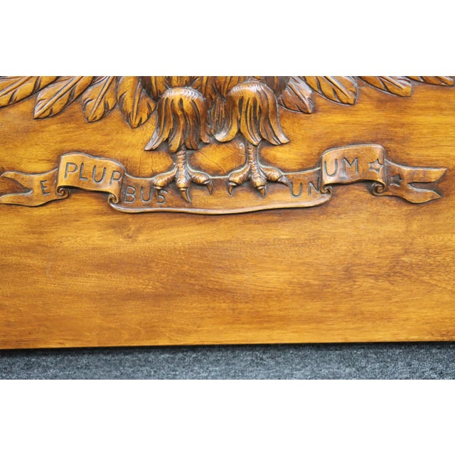 "E Pluribus Unum" Carved Eagle Headboard/Single For Sale - Image 4 of 5