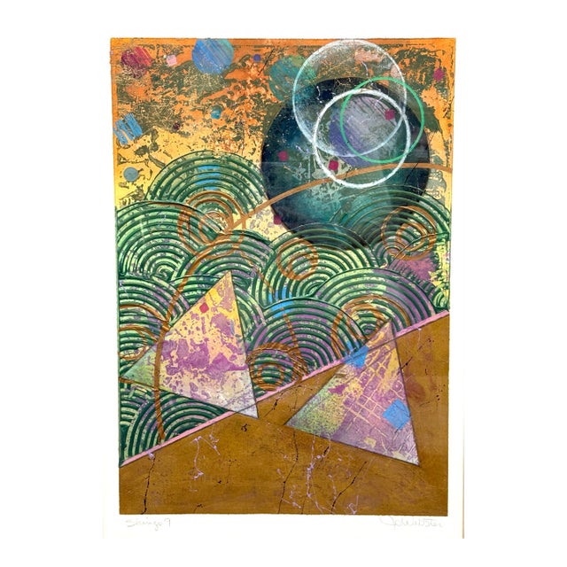 Post Modern Original Abstract Multimedia Art Painting by Jo Webster For Sale