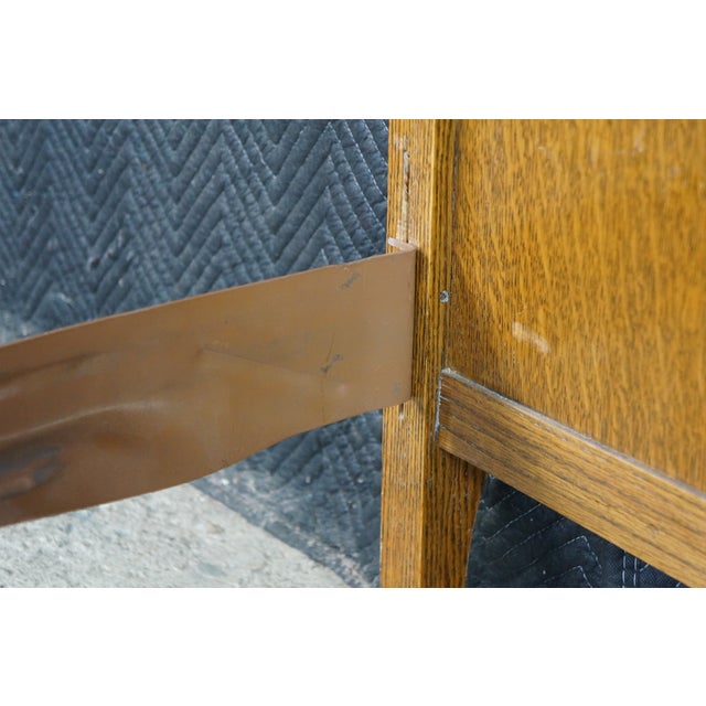 Antique 19th Century Late Victorian Quartersawn Oak Double Full Size Sleigh Bed For Sale - Image 10 of 18