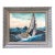 Framed Sailboat Painting Early 20th Century With Sailor in Waves Storm Scene Nautical For Sale