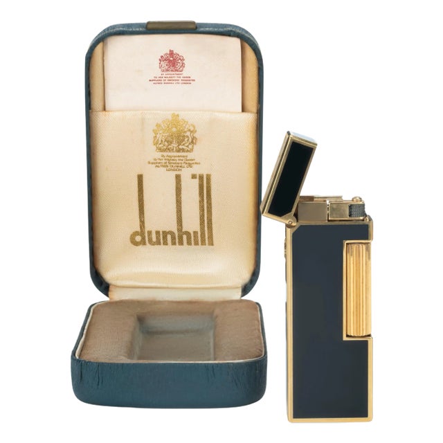 Rare Iconic Vintage Dunhill Gold Plated and Black Lacquer