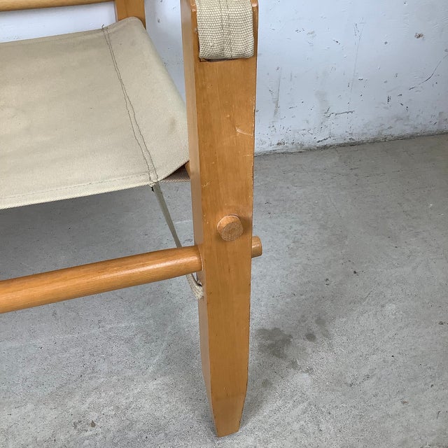 Vintage Sling Style Safari Campaign Lounge Chair For Sale - Image 12 of 12