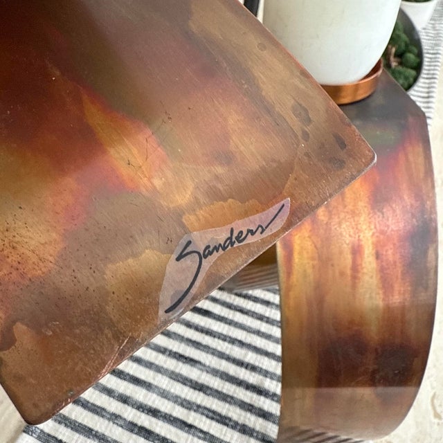 Brutalist Signed Sanders Vintage Copper Candleholder Set Modern MCM Wonderful pair of brutalist candleholders. Possibly by...