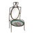 Victorian Brass and Porcelain Miniature Chair Mirrored Pocket Watch Holder 5052b For Sale