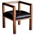 Art Deco Armchair in Oak with Upholstered Black Leather, France, 1920s For Sale - Image 15 of 15