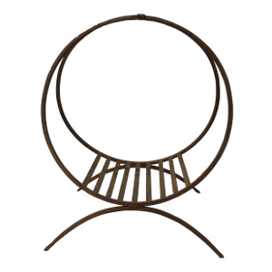 Hand-Forged Iron Hoop Fireplace Wood Holder