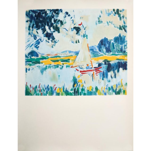1973 French Original Lithography, Voilier Sur Le Lac - Maurice De Vlaminck For Sale - Image 4 of 4