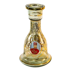 Vintage Turkish Enameled Bohemian Glass Hookah Base Vase