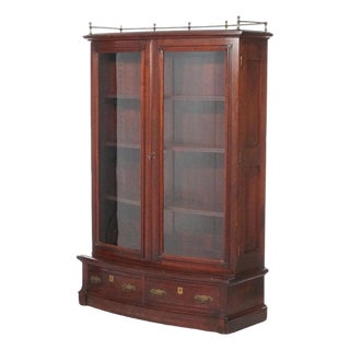 Rj Horner Mahogany Bow Front Bookcase Circa 1890 For Sale