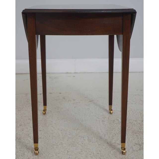 Mahogany Federal Style Drop Leaf Pembroke Table For Sale - Image 15 of 18
