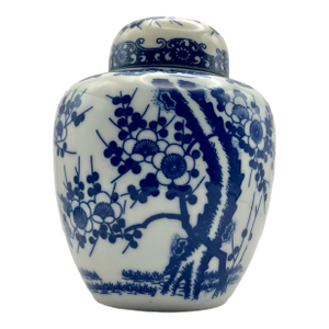 Mid 20th Century Blue & White Ginger Jar