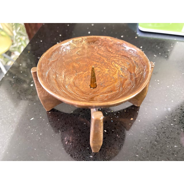 Brutalist Bronze Candlestick by Michael Harjes, Germany, 1960 For Sale - Image 10 of 10
