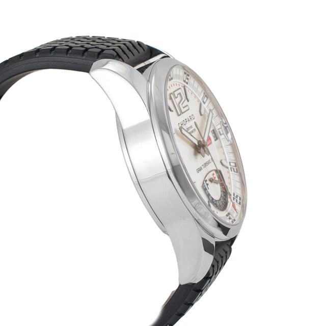Modern Chopard Mille Miglia Gran Turismo XL 44mm 8997 White Dial Steel Automatic Watch For Sale - Image 3 of 9
