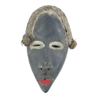 Early 20th Century Dan Passport Mask with Braided Hair For Sale