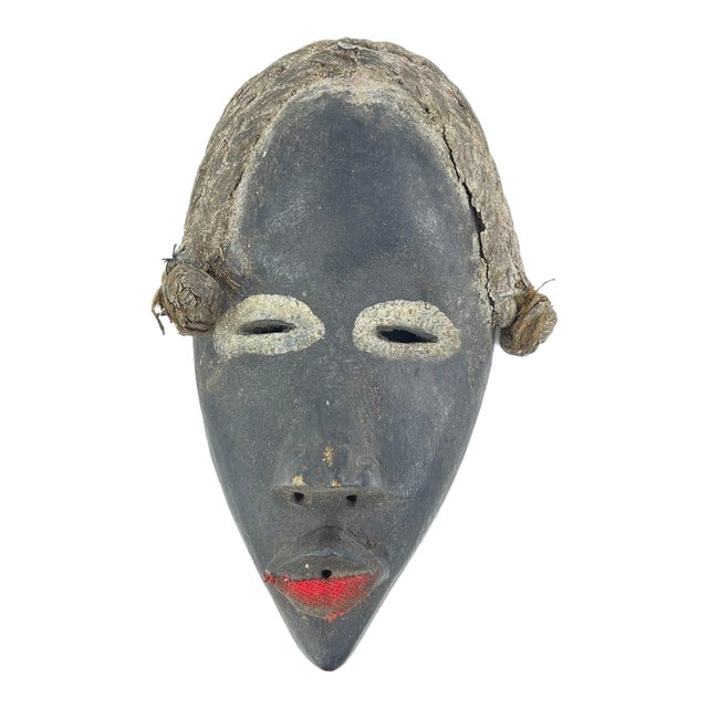 Early 20th Century Dan Passport Mask with Braided Hair For Sale