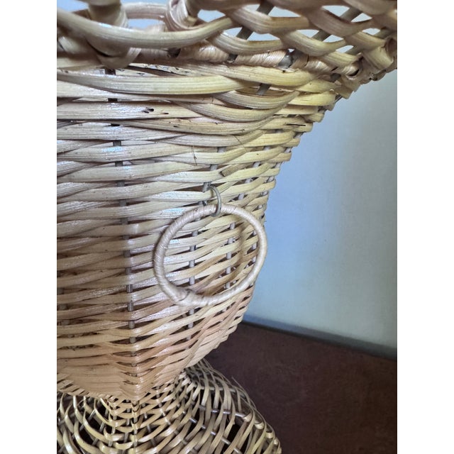 Pair of Large Vintage Wicker Urns For Sale - Image 9 of 17