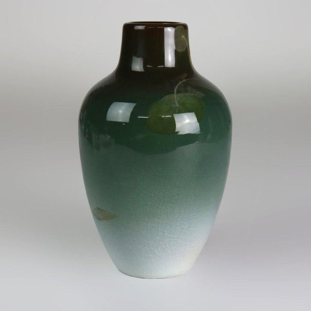 Rookwood Pottery Arts & Crafts Rookwood Carl Schmidt Hand Painted Columbine Iris Glaze C1920 For Sale - Image 4 of 6