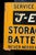 Cream Early 20th Century "J-E" Storage Battery Flange Sign For Sale - Image 8 of 10