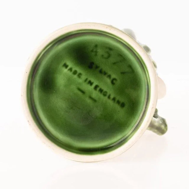 Graceful and evocative, mid century SylvaC polychrome ceramic pottery majolica vase with swan. It invites a sense of...